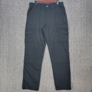 Tru Spec Pants Men 34x33* Black Ripstop Cargo Tactical Workwear Adjustable Waist
